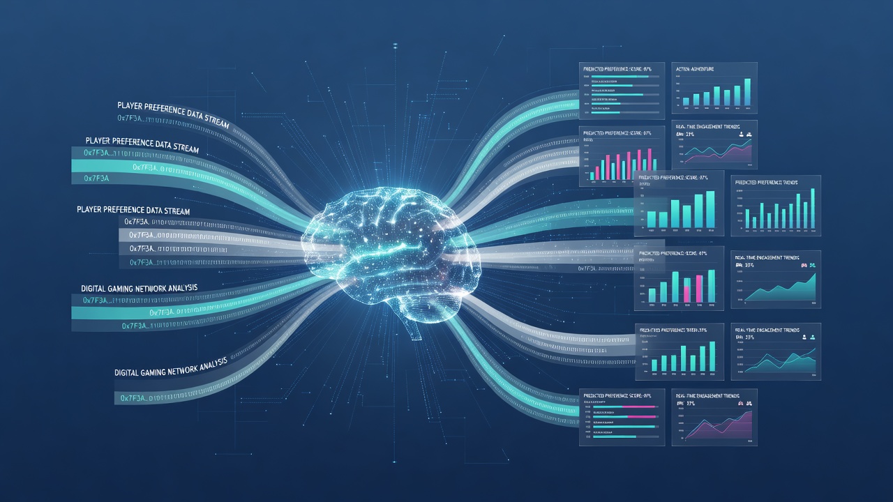 AI models analyzing player behavior patterns in digital gaming networks