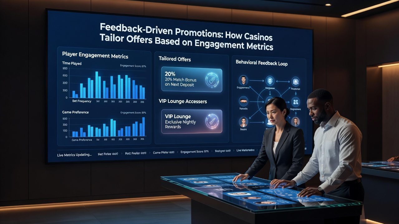 Marketing team analyzing segmented player data to design personalized bonus structures