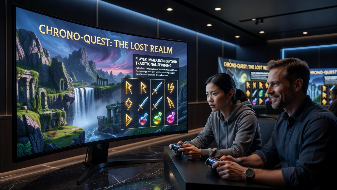 Detailed view of a slot game's story map showing interconnected chapters and character progression paths