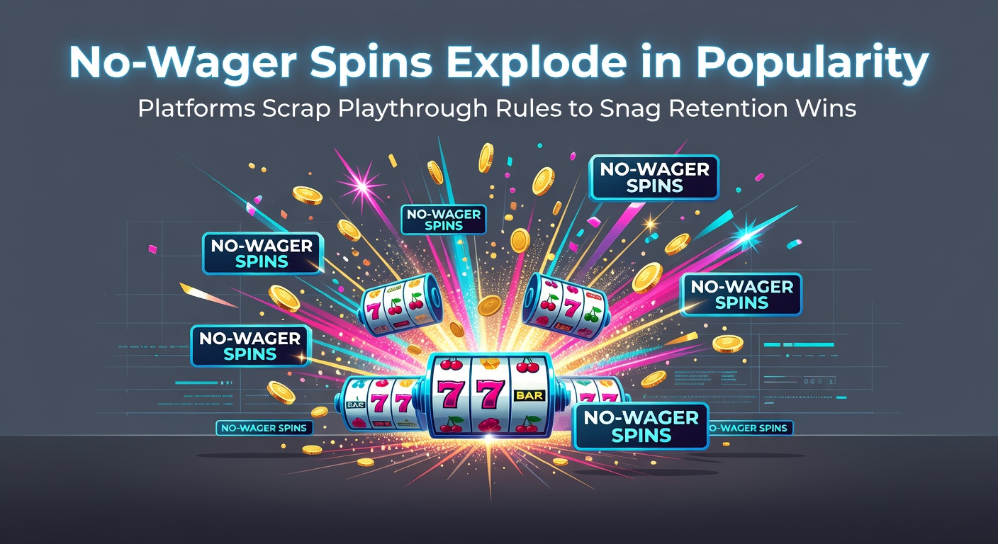 Vibrant slot machine reels spinning with golden coins bursting out, symbolizing instant wins from no-wager free spins