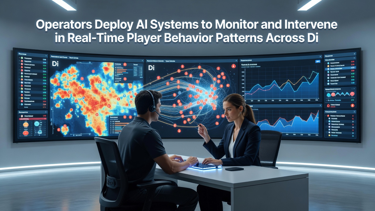 Real-time AI intervention interface showing player behavior alerts and operator response options