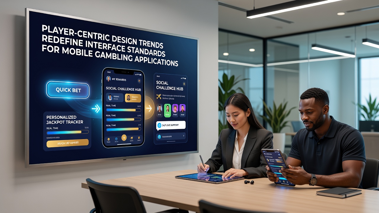 Close-up view of adaptive mobile gambling interface with gesture controls and personalized recommendations