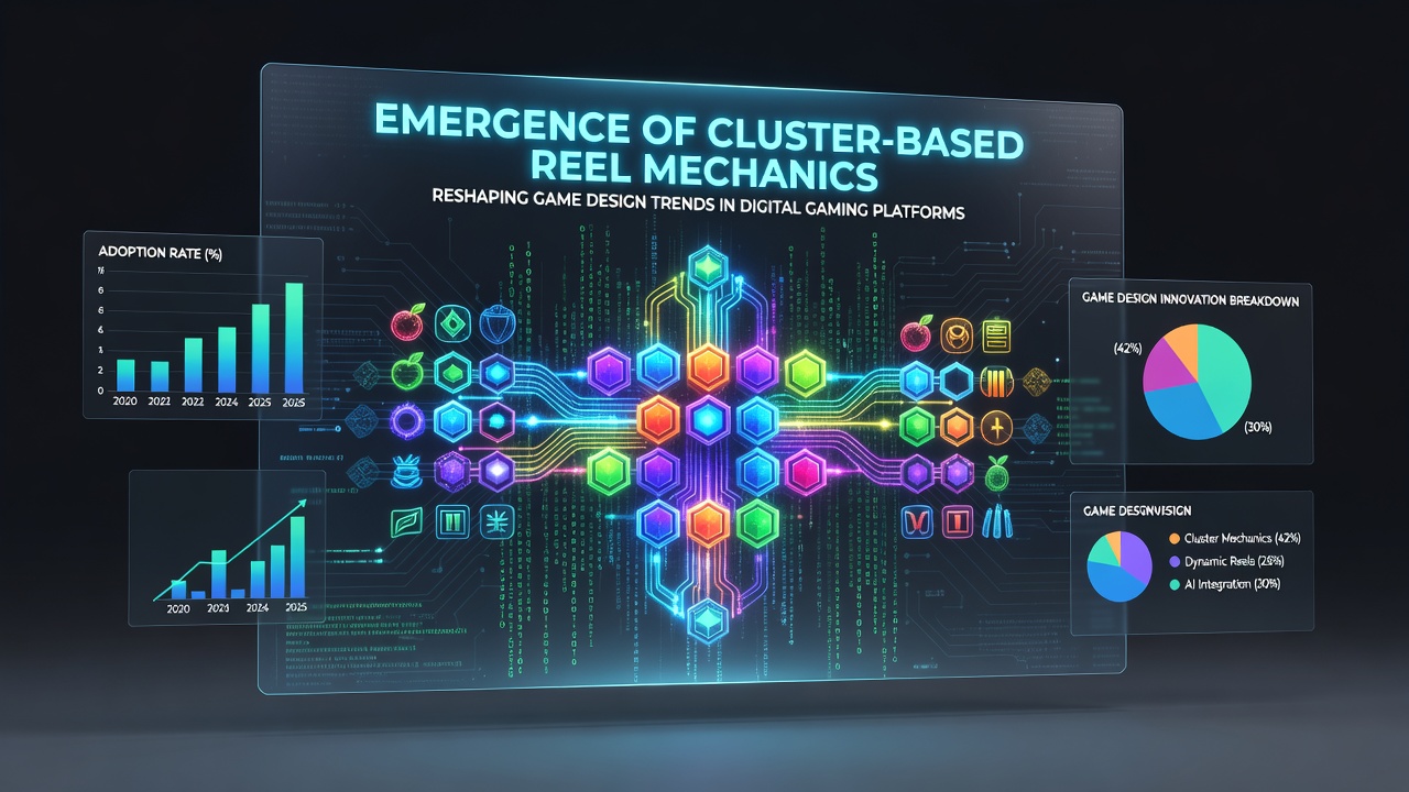 Cluster-based reel mechanics in action on a digital slot platform showing grouped symbols forming wins