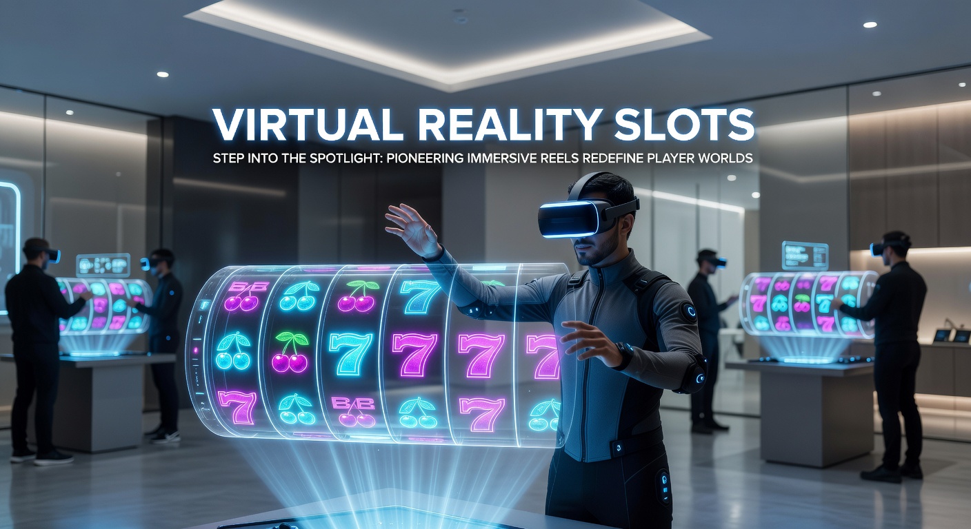 Close-up of VR headset displaying dynamic slot reels with exploding wilds and player hands interacting via controllers in a neon-lit virtual casino